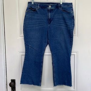 J. Jill Denim Authentic Kick Flare Ankle Jeans Distressed Petites 16P